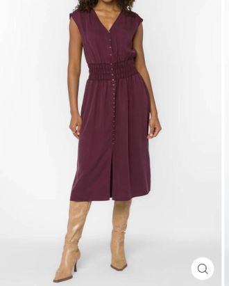 Velvet Heart Persa Midi Dress In Malbec