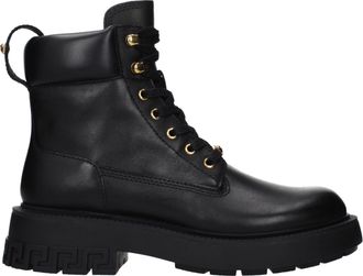 Versace Black Leather Ankle Mens Boots