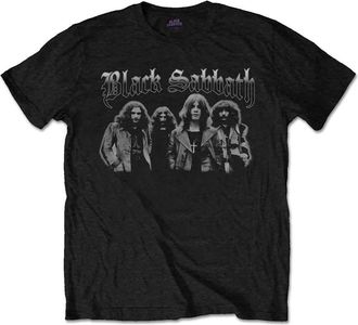 Black Sabbath Greyscale Group Short Sleeve Mens T-Shirt Black X-Large