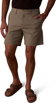 The Normal Brand Stretch Cotton Chino Shorts in Moss at Nordstrom, Size 34
