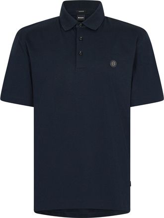 HUGO BOSS Mens Parris Cotton Short Sleeve Polo Shirt in Dark Blue - Size X-Large