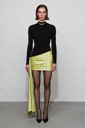 Et Ochs Simone Knit Combo Dress in Black/celery at Nordstrom, Size 14