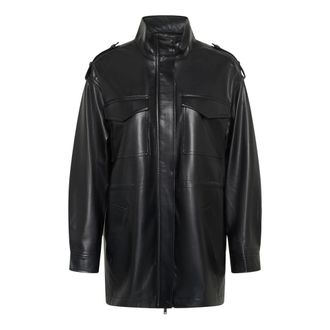 Kaffe KCsuena Leather Jacket - Jackets - Mujer - Negro - 3XL