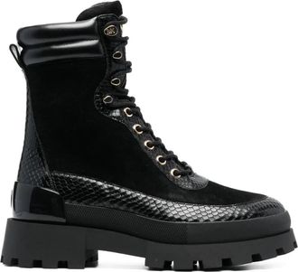 Michael Kors Rowan Lace-up Bootie - Dames - Veterlaarzen - Zwart - 36 EU - Leer - Schoenen