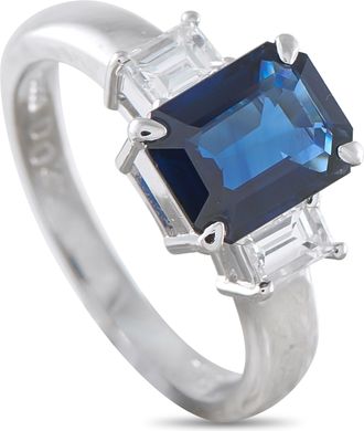 Luxury Bazaar Platinum 0.41ct Diamond and Sapphire Ring MF05-041326