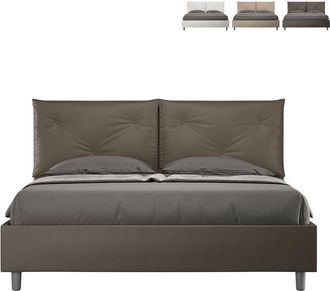 Itamoby Cama Doble Container 160x200 Cabecero Con Cojines Appia M1 Color: Marr&oacute;n - Versi&oacute;n: Modelo Est&aacute;ndar