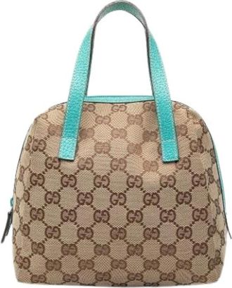 Gucci Pre-owned Handbags, female, Beige, Size: ONE SIZE Pre-owned Canvas Handbag