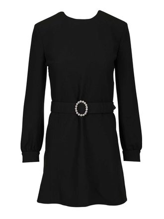 Saint Laurent Mini Dress In Sable Abiti Nero-Donna