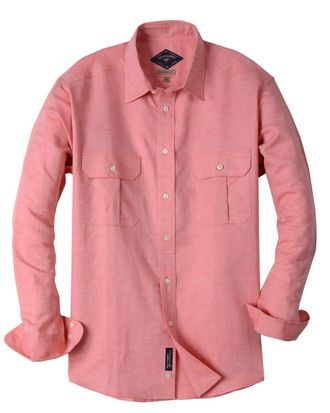 Bills Khakis Mens Arcadia Solid Dress Shirt In Pink