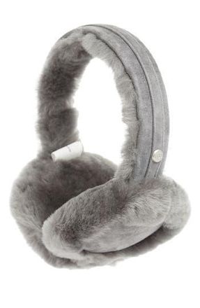 UGG UGG Genuine Dyed Shearling Single U Ear Muffs in Charcoal at Nordstrom Rack
