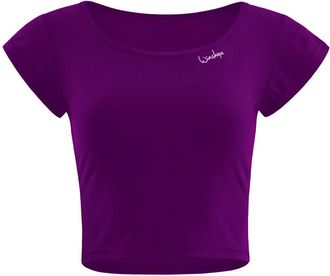 Winshape Crop-Top WINSHAPE AET137LS, Damen, Gr. S, lila (schwarz plum), 85% Polyester, 15% Elasthan, Rundhals, Tops Crop-Top, Functional Light and Soft Cropped