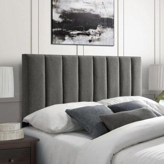 Casa Whisper Grey Linen Super King 26 inch Strutted Headboard