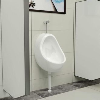 vidaXL Orinatoio Sospeso con Sciacquone in Ceramica Bianco - Vidaxl