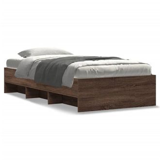 Berkfield Home Bed Frame without Mattress Brown Oak 90x190 cm Single Engineered Wood