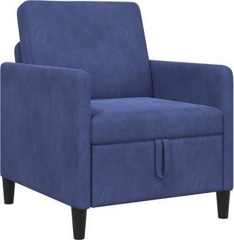 vidaXL Sof&aacute; Con Almacenamiento Azul Polic&iacute;a 72 X 78 X 87 Cm Poli&eacute;ster Vidaxl
