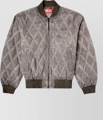Diesel quilted blazer jacket ribbed cuffs pockets