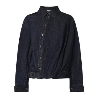 Loewe Draped Shirt in Denim - female - Loewe - Denim Jackets - Blue - S - Jackets