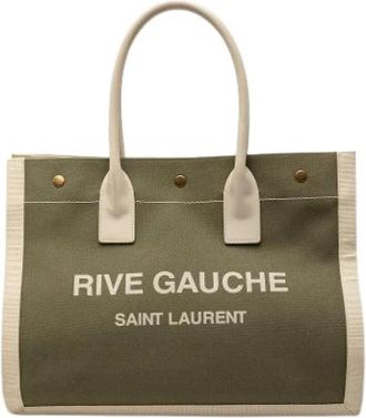 Saint Laurent Pre-owned Tote Bags, female, Green, Size: ONE SIZE Pre-owned The Rive Gauche Tote Bag