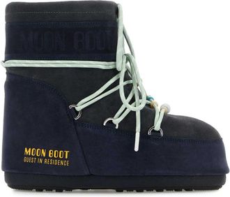 Moon Boot Navy Blue Two-tone Low Ankle Boots