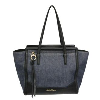 Ferragamo Pre-owned Tote Bags, female, Blue, Size: ONE SIZE Pre-owned Amy Ez-21 Tote Bag