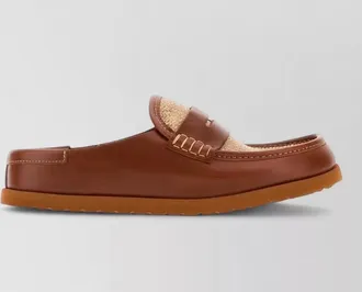 Birkenstock leather and raffia mules
