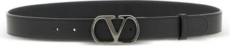 Valentino Garavani Vlogo Signature Belt In Shiny Calfskin Accessories