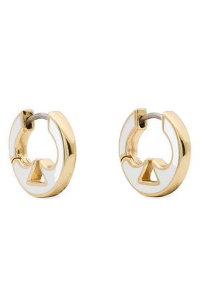 Kate Spade New York everyday spade cutout huggie hoop earrings in White. at Nordstrom