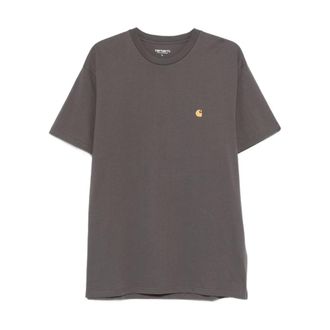 Carhartt Work in Progress Carhartt Wip, T-Shirts, male, Gray, Size: XS Cotton T-shirt