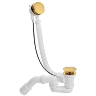 OEM Conjunto Completo De Desag&uuml;e Para Ba&ntilde;era De 900 Mm Con Sif&oacute;n De Alto Caudal Y Placa De Cubierta Met&aacute;lica, Color Dorado