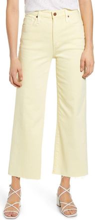AG - Adriano Goldschmied Etta High Waist Crop Raw Hem Wide Leg Jeans in Hi White Morocc at Nordstrom Rack, Size 29