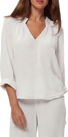 Michael Stars Kali Ruffle Neck Top in White at Nordstrom, Size X-Small