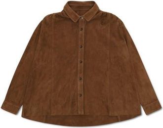 Fortela Texan Suede Shirt in Brown at Nordstrom, Size 40 Eu