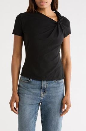 A.L.C. Liz Asymmetric Twist T-Shirt in Black at Nordstrom Rack, Size Small