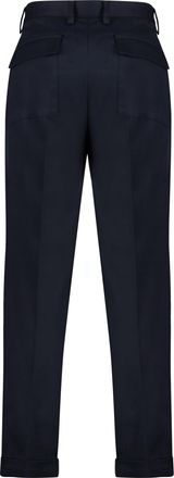 Paolo Pecora Mens Cotton-Blend Roll-Up Trousers Blue Lycra