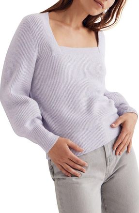 Madewell Melwood Square Neck Coziest Yarn Pullover Sweater in Heather Hyacinth at Nordstrom Rack, Size Xx-Small