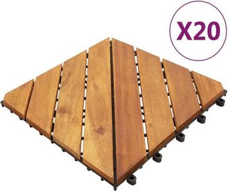 vidaXL Vidaxl - Baldosas De Porche De Madera De Acacia 20 Pzas Marr&oacute;n 30x30 Cm