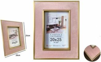 Trade Shop Trade Shop - Cornice Per Foto Portafoto Poster Quadri Tele 20 X 25cm Rosa Con Bordi Oro 70318