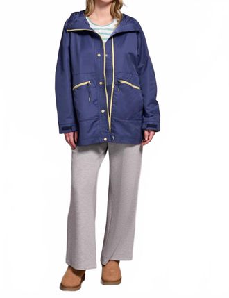 Tribal Water Repellent Lightweight Hooded Coat In Marine