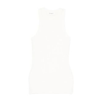 Lisa Yang Tops, Dames, Wit, S, Ribgebreide Top zonder Mouwen