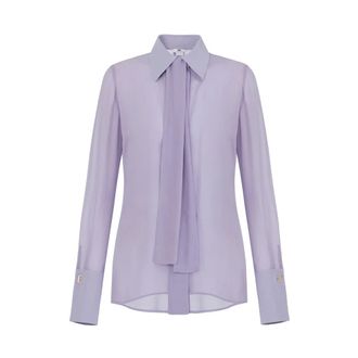 Elisabetta Franchi Dames, Blouses & Shirts, Paars, Maat: M Zijde