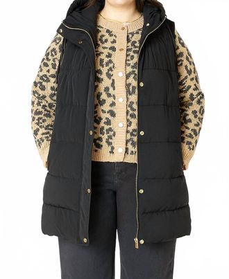 Dex Clothing Hooded Puffer Vest - Plus In Black - Hoc Winter