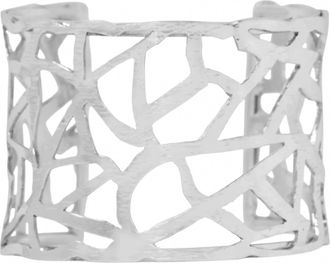 Karine Sultan Womens Free Form Cut Out Cuff Bracelet In Silver