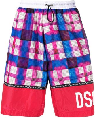 Dsquared2 panelled-design deck shorts - men - Polyamide/Polyester - S - Blue