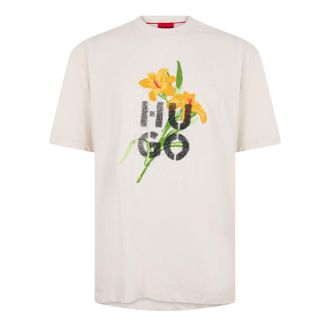 HUGO BOSS Hugo Heren Dilablumi T-Shirt (Wit)