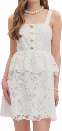 Entro Floral Laced Dress In White
