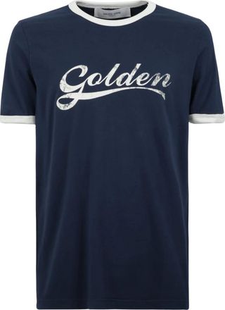 Golden Goose T-shirt - Heren - T-shirts - Blauw - L - Katoen - Tops