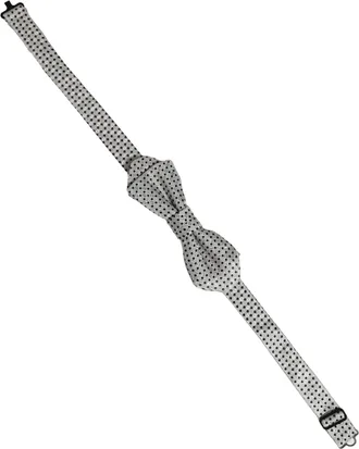 Dolce & Gabbana Polka Dot Silk Bow Tie - Silver
