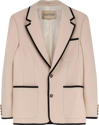 Valentino Kostuums, Heren, Beige, M, Wol, Single-Breasted Virgin Wool Blazer