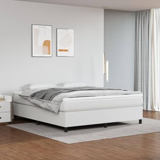 Berkfield Home Box Spring Bed Frame White 180x200cm Super King Faux Leather