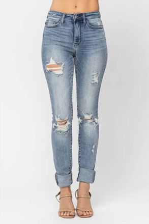 Judy Blue High Rise Destroyed Skinny Jeans In Blue